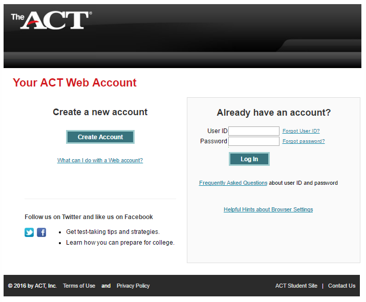 1 - Create ACT Account